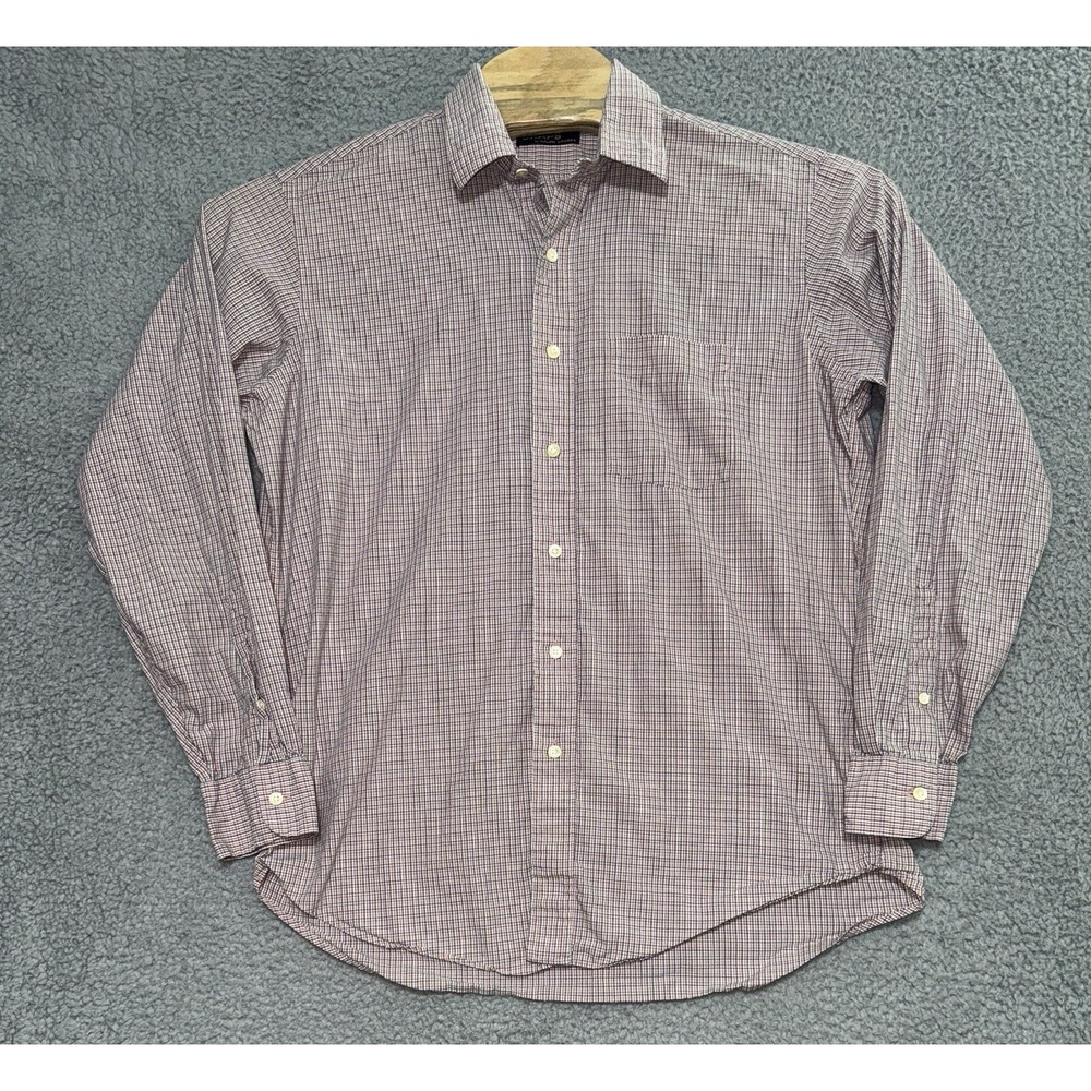 Chaps By Ralph Lauren Long Sleeve Button Up Check Shirt Mens 16.5 / 35 Cotton